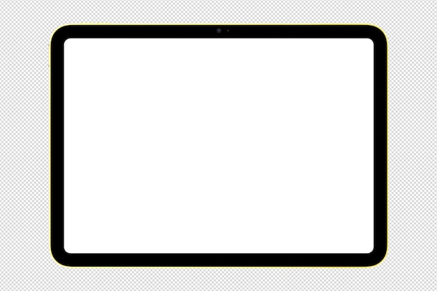 PSD nahaufnahme einer gelben tablette ohne hintergrund vorlage für ein mockup