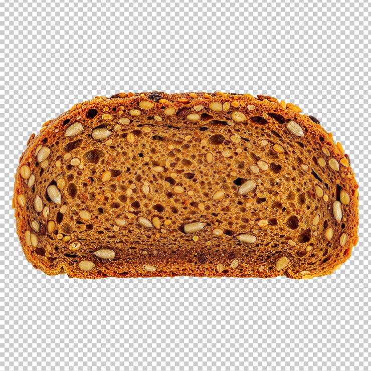 PSD nahaufnahme einer scheibe mehrkörnerbrot mit samen