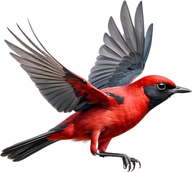 PSD nahaufnahme eines crimson chat-vogels.