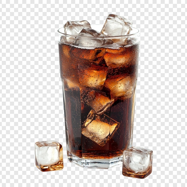 Nahaufnahme eines Glases Cola mit Eis