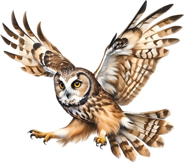 PSD nahaufnahme eines northern sawwhet owl-vogels.