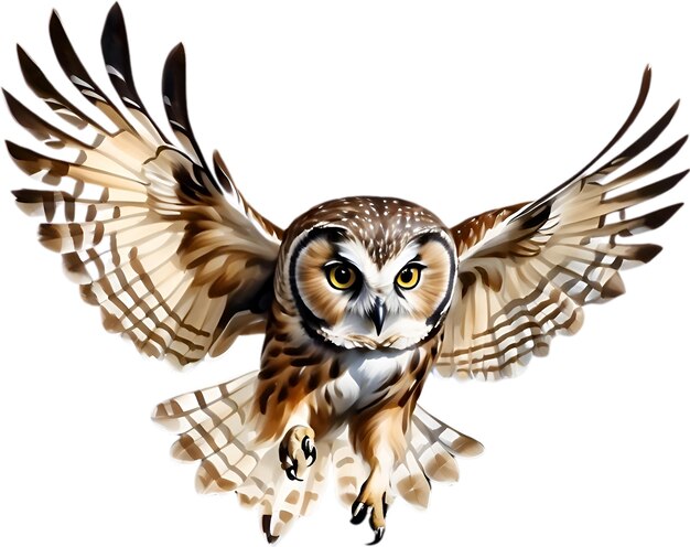 PSD nahaufnahme eines northern sawwhet owl-vogels.