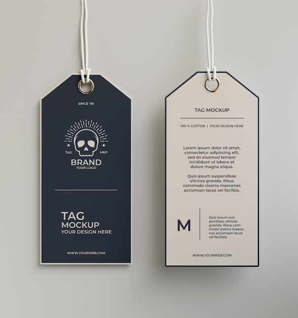 Nahaufnahme eines realistischen Tag-Mockups