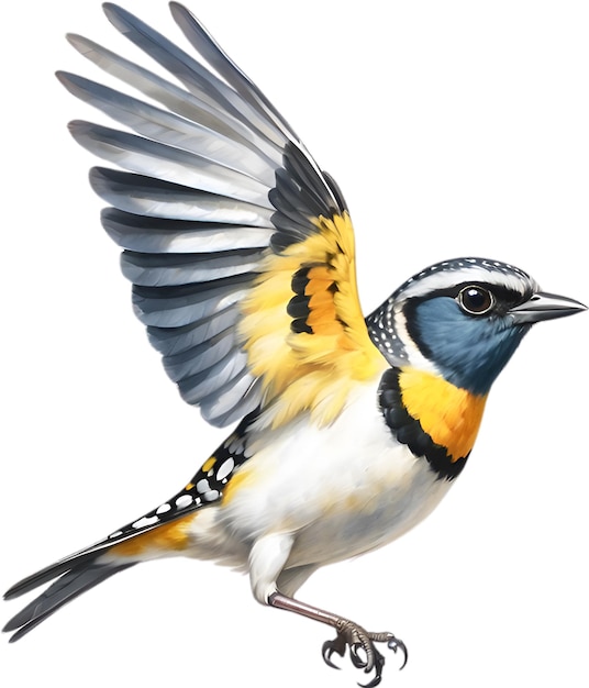 PSD nahaufnahme eines spotted-pardalote-vogels.