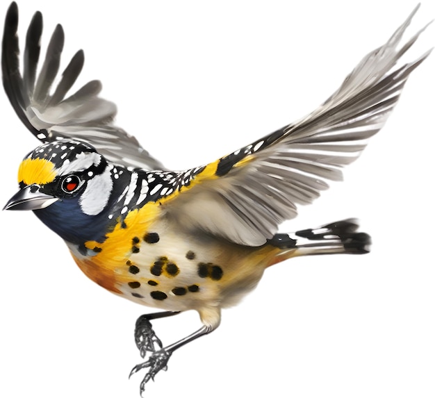 PSD nahaufnahme eines spotted-pardalote-vogels.