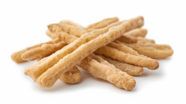 Nahaufnahme eines Stapels knuspriger, zuckerhaltiger Brotsticks