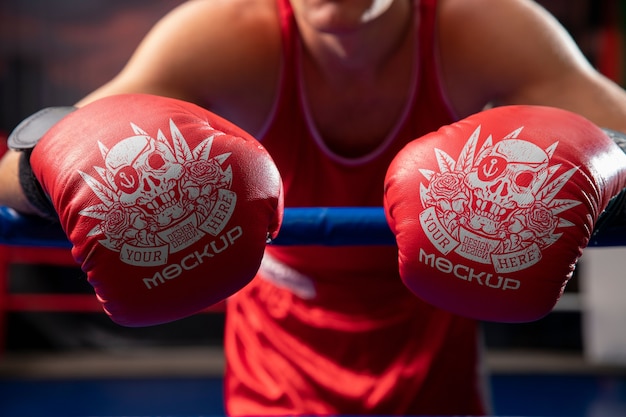 Nahaufnahme von Boxhandschuhen