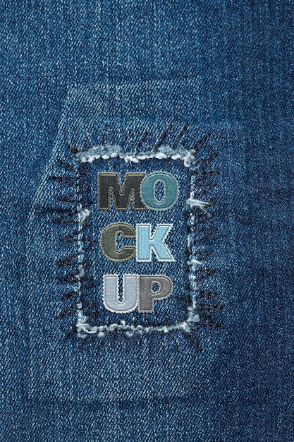 Nahaufnahme von Denim-Patches