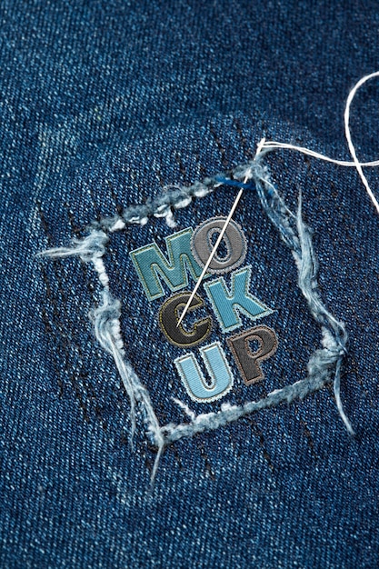 Nahaufnahme von Denim-Patches