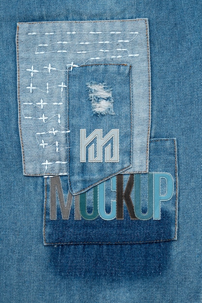 Nahaufnahme von Denim-Patches