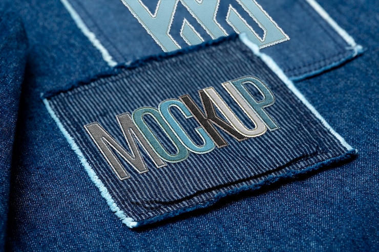 PSD nahaufnahme von denim-patches