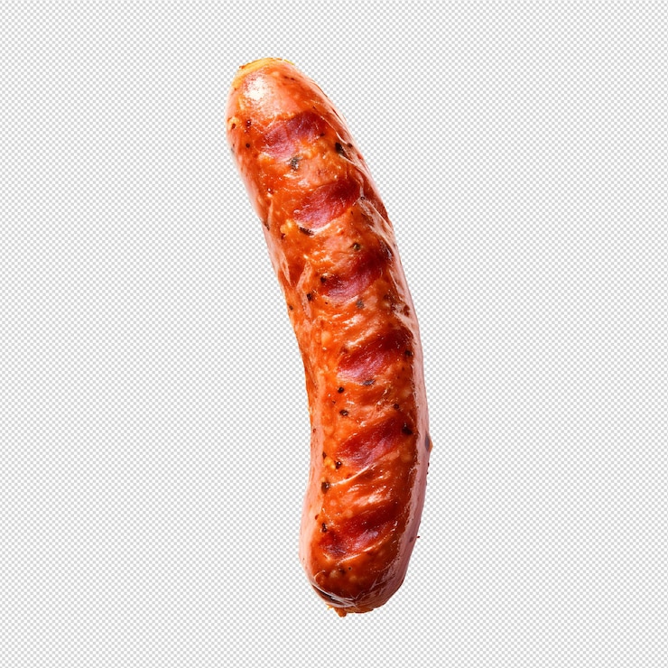 PSD nahaufnahme von geräucherter wurst ohne hintergrund