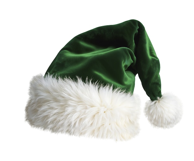 Nahaufnahme von Green Santa Hat isoliert