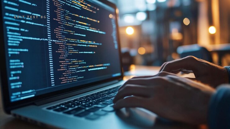 PSD nahaufnahme von händen, die nachts auf dem laptop programmieren