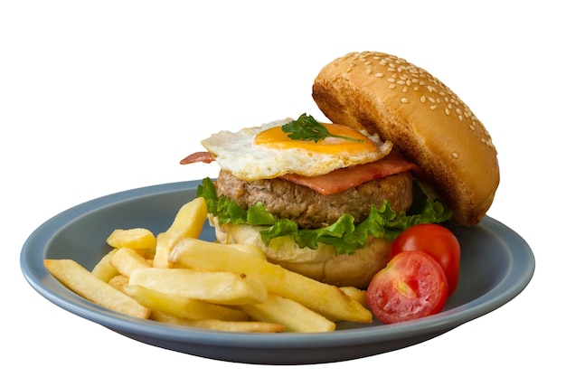 Nahaufnahme von Hamburger isoliert