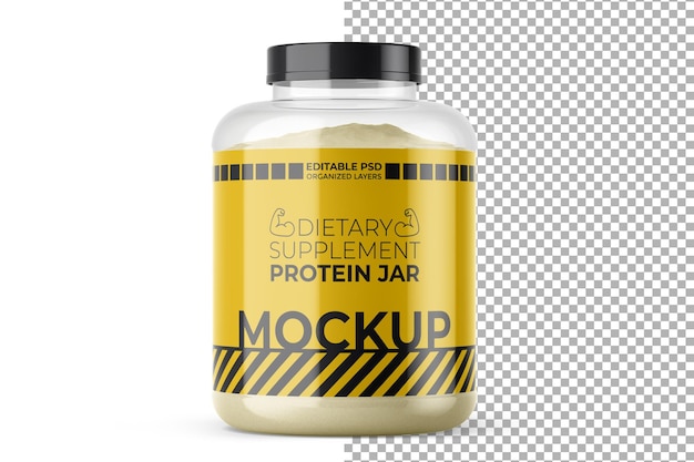 Nahrungsergänzungsmittel protein jar mockup