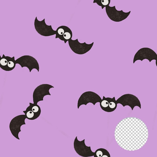 Nahtloses Muster der netten Halloween-schwarzen Fledermaus auf lila Hintergrund