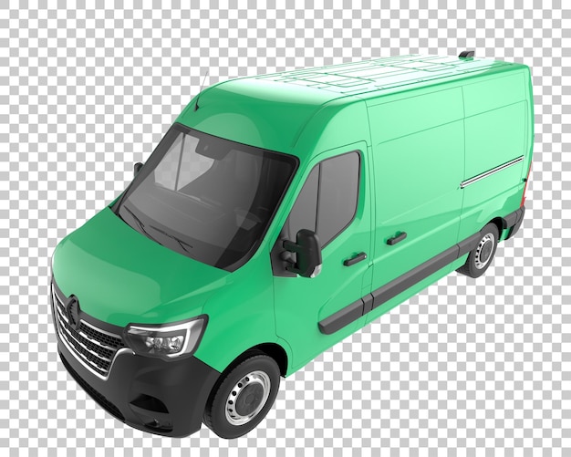 Nákladní dodávka na průhledném pozadí. 3D renderování – ilustrace