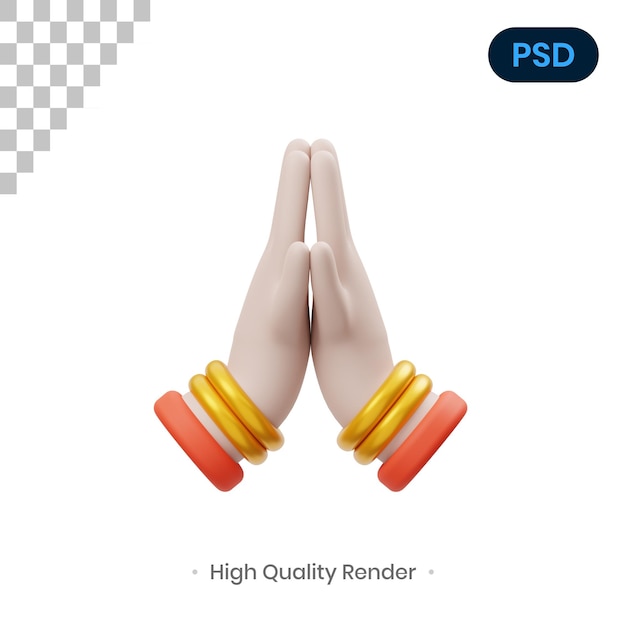 Namaste 3d render illustration premium psd