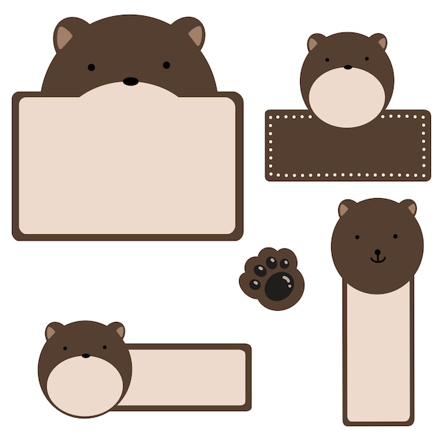 name tag design animal illustration labeling