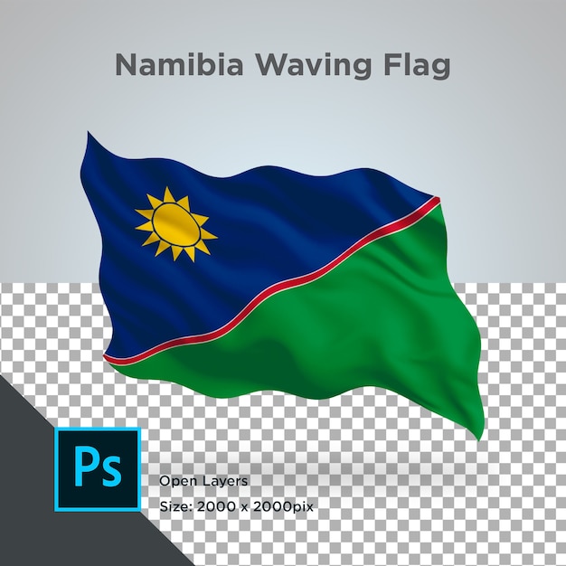 Namibia flag wave design transparent