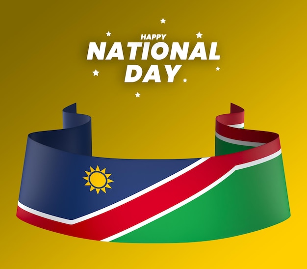 PSD namibia-flaggenelement-design, bannerband zum nationalen unabhängigkeitstag, psd