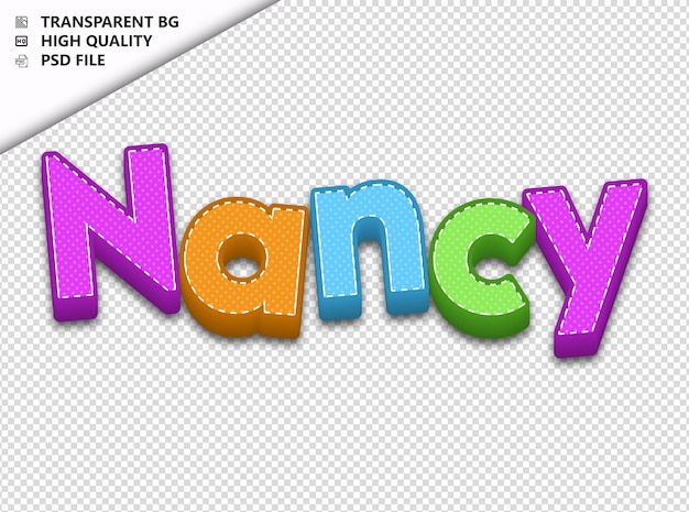 PSD nancy typography text colorful craft spring psd transparent