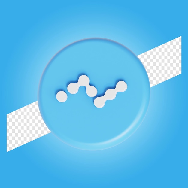 Nano cryptocurrency símbolo logo 3d ilustración