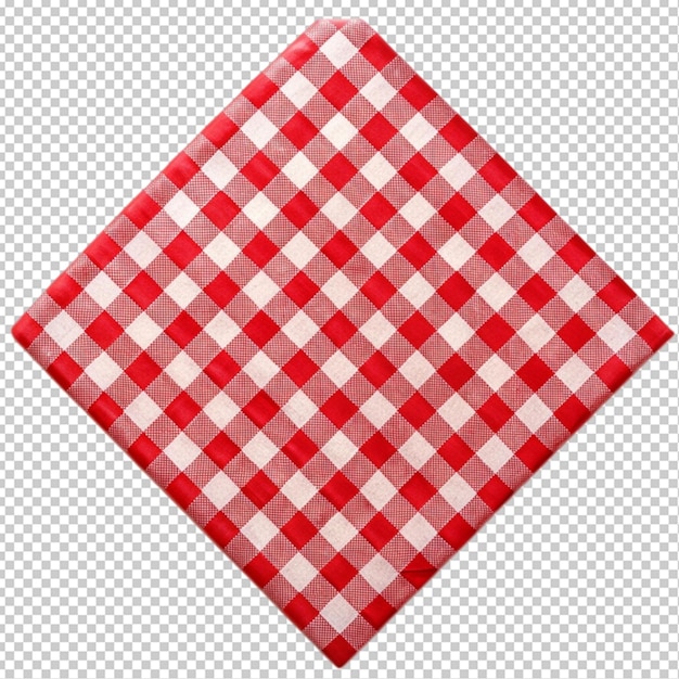 une nappe de pique-nique à carreaux rouges à fond transparent