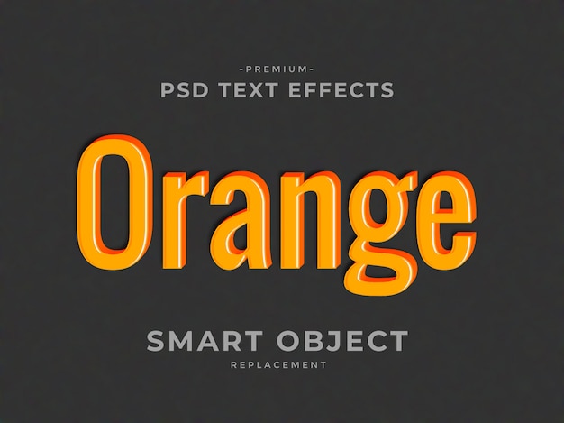 Naranja efectos de texto de estilo de capa de photoshop 3d