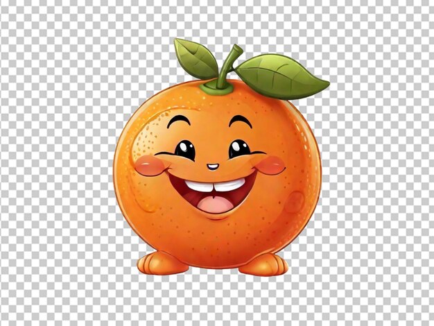 Naranja feliz con una sonrisa caricatura linda