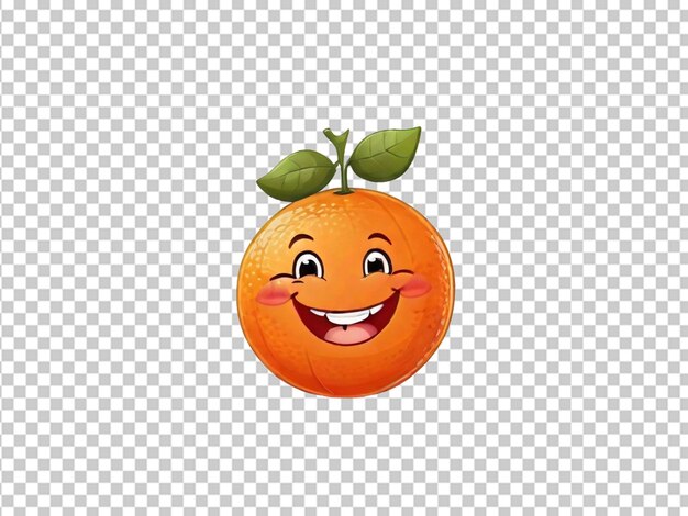 Naranja feliz con una sonrisa caricatura linda