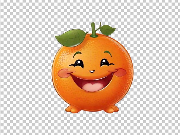 Naranja feliz con una sonrisa caricatura linda