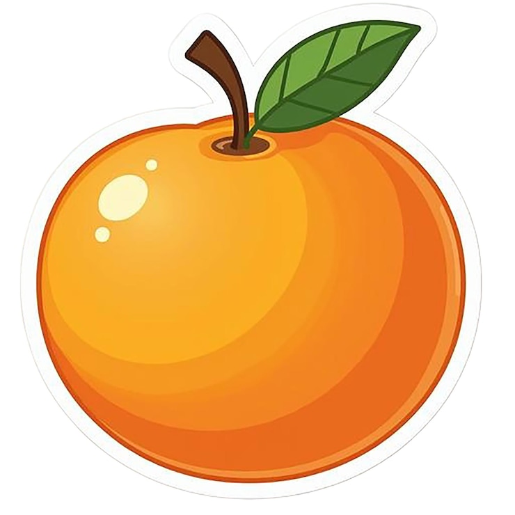 PSD una naranja con una hoja verde