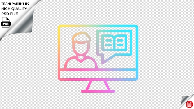 PSD narración icono vectorial gradiente de arco iris colorido psd transparente