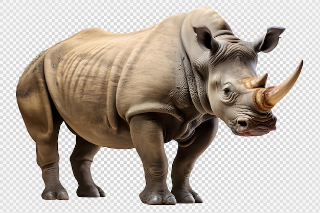 PSD nashorn png seitliche ansicht von nashorn isoliert auf transparentem hintergrund generative ai