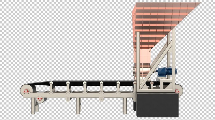 PSD nastro trasportatore vuoto su sfondo trasparente 3d rendering illustrazione