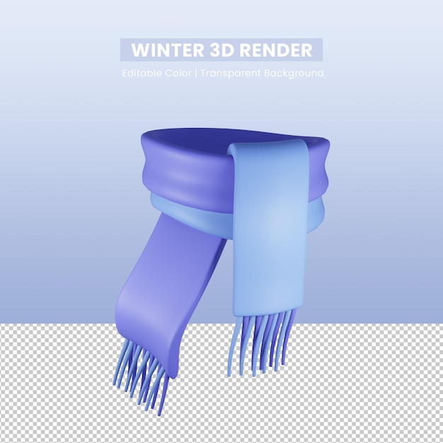 PSD natal de inverno renderizado em 3d de lenço