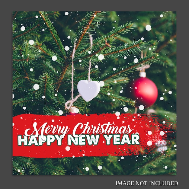 Natal e feliz ano novo 2019 foto mockup e instagram post template