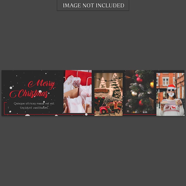 Natal e feliz ano novo banner modelo e foto mockup