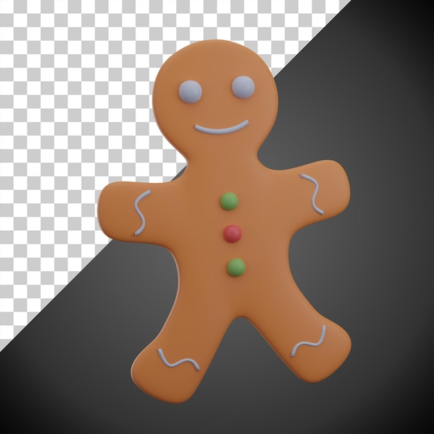 PSD natal gingerbread 3d render ícone de ilustração