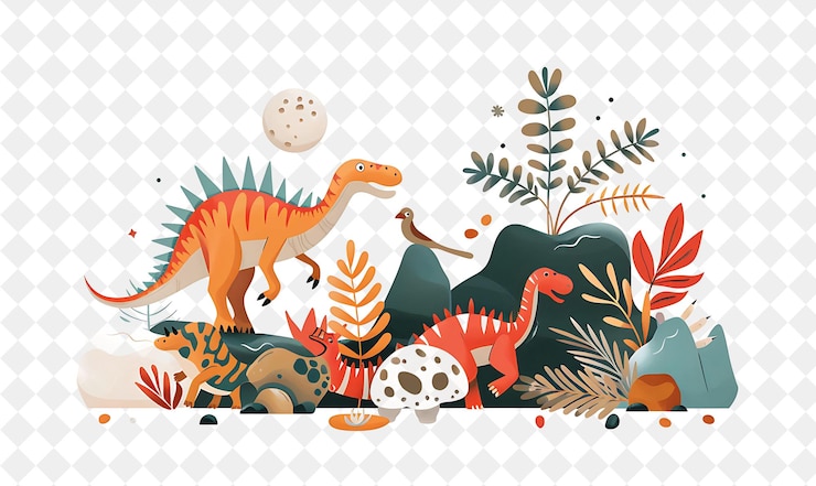 PSD natal na caverna com os flintstones e sua ilustração de dinosau design de arte de natal