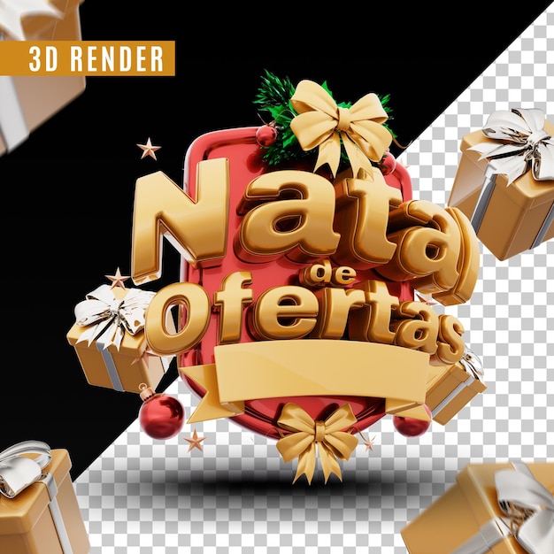 PSD natal oferece renderização 3d premium