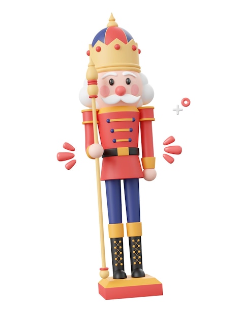 Natal quebra-nozes elementos do tema de Natal ilustração 3d