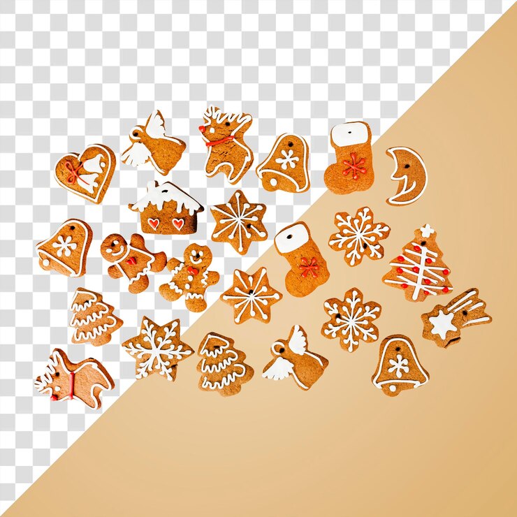 PSD natale pan di zenzero png elemento alimentare sfondo trasparente