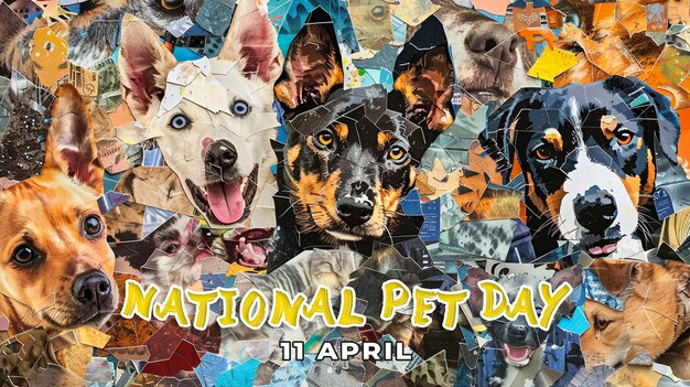 PSD national pet day special greeting card with a psd background