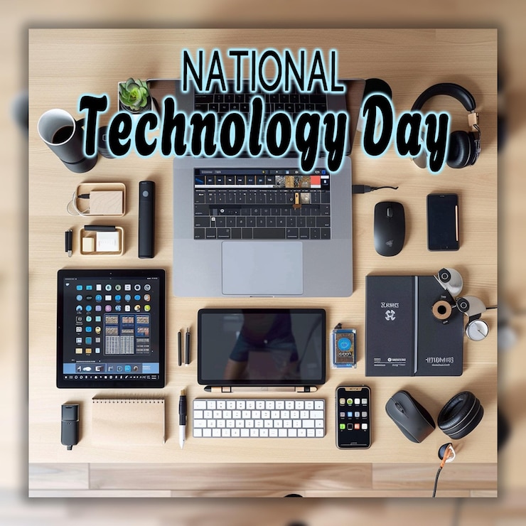 PSD national technology day information internet technology networking background