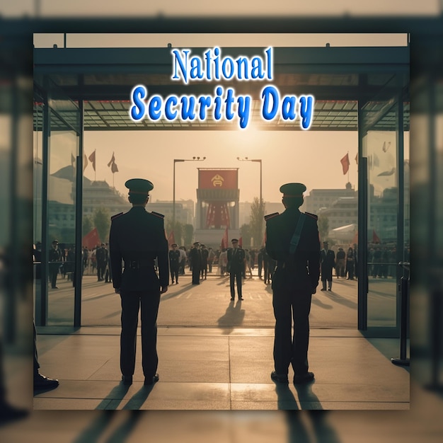 Nationaler sicherheitstag männlicher sicherheitsbeamter in uniform.