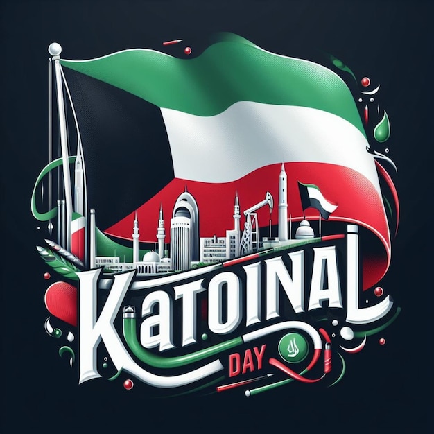 PSD nationaler tag von kuwait 2024 psd social media post