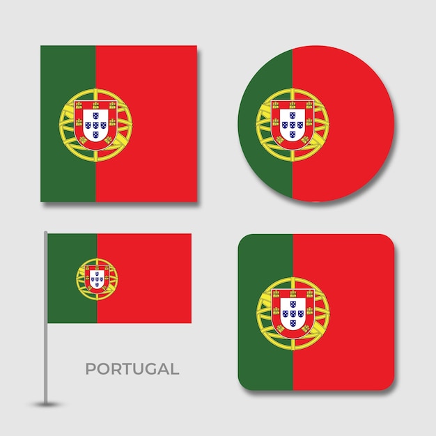 Nationalflaggen portugals, set-design-vorlage, psd-datei